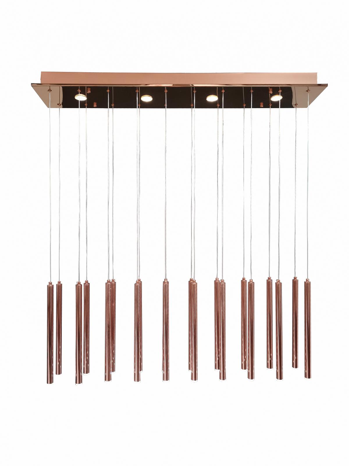 Lámpara ASTERIA, colgante, 20 luces led, color cobre