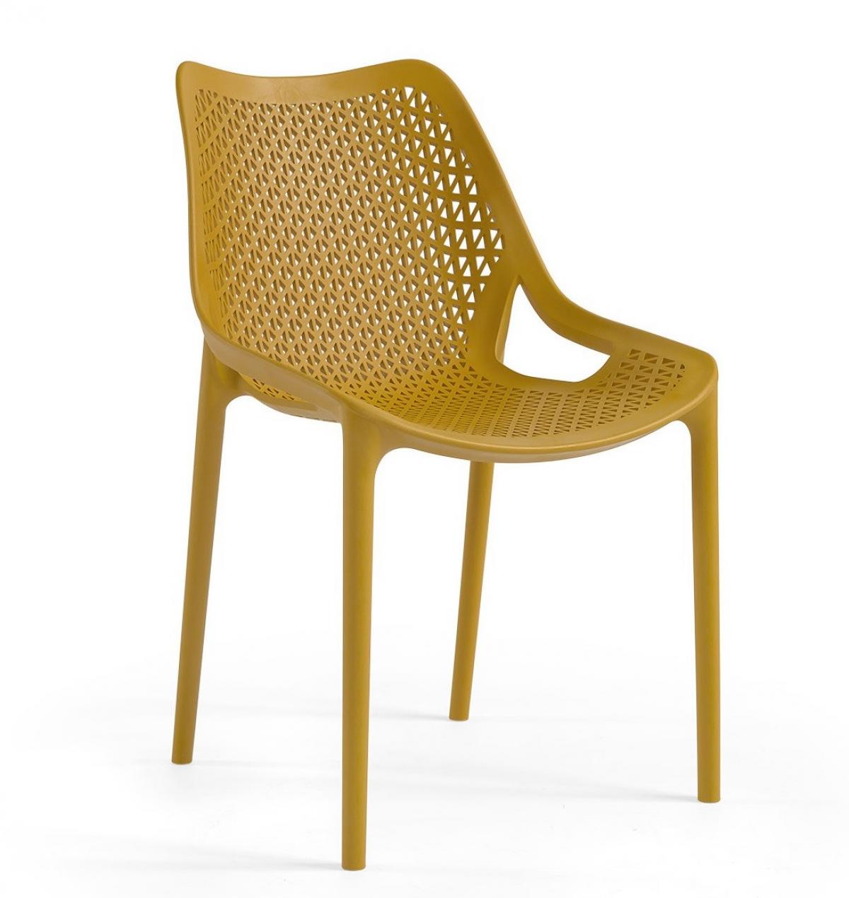 Silla BILL, apilable,  polipropileno mostaza