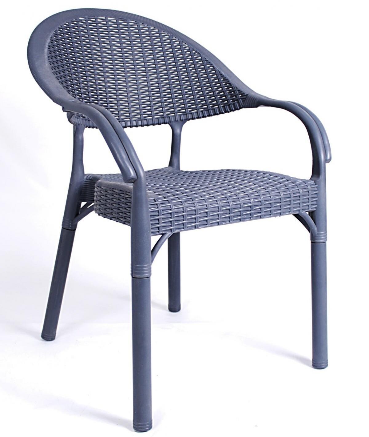 Sillón TORREMOLINOS, apilable, polipropileno gris oscuro