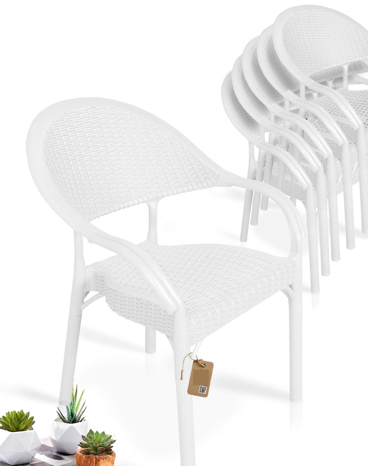 Sillón TORREMOLINOS, apilable, polipropileno blanco