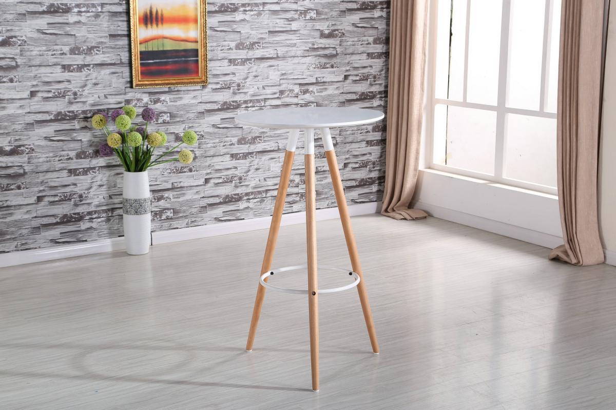 Mesa OTILIA NEW, alta, madera, tapa blanca de 60 cms