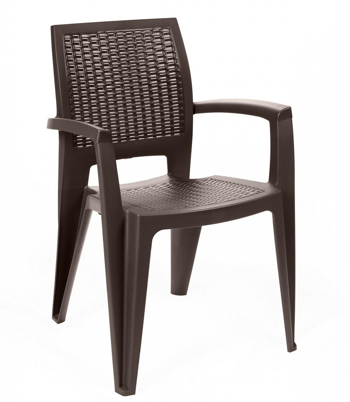Sillón CAROL, apilable, polipropileno chocolate