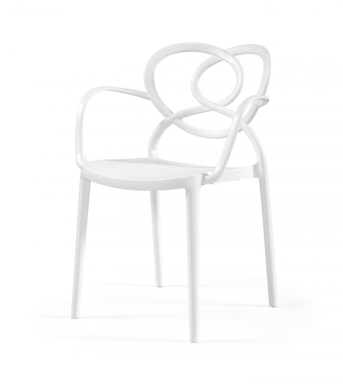 Sillón LOVE, apilable,  polipropileno blanco
