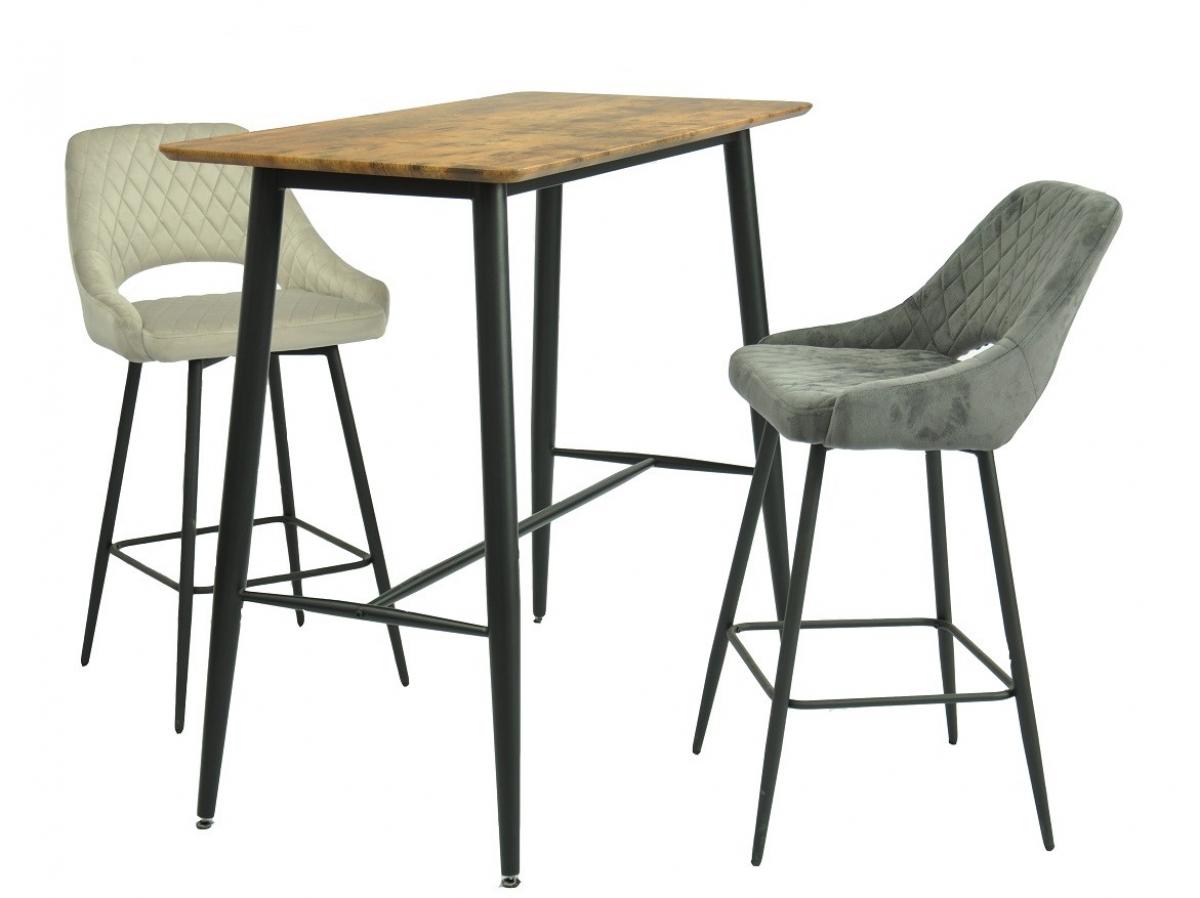 Mesa NITRA, alta, metal, tapa DM 6064 vintage, 120 x 60 cms