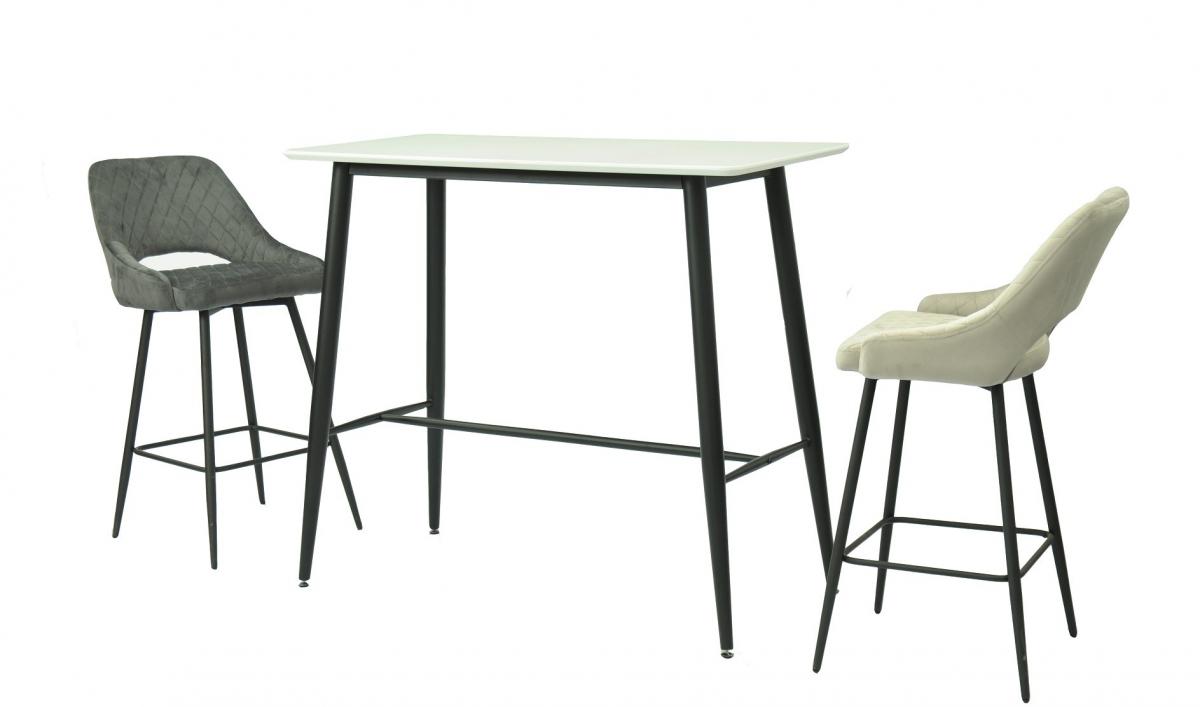Mesa NITRA, alta, metal, tapa blanca, 120 x 60 cms