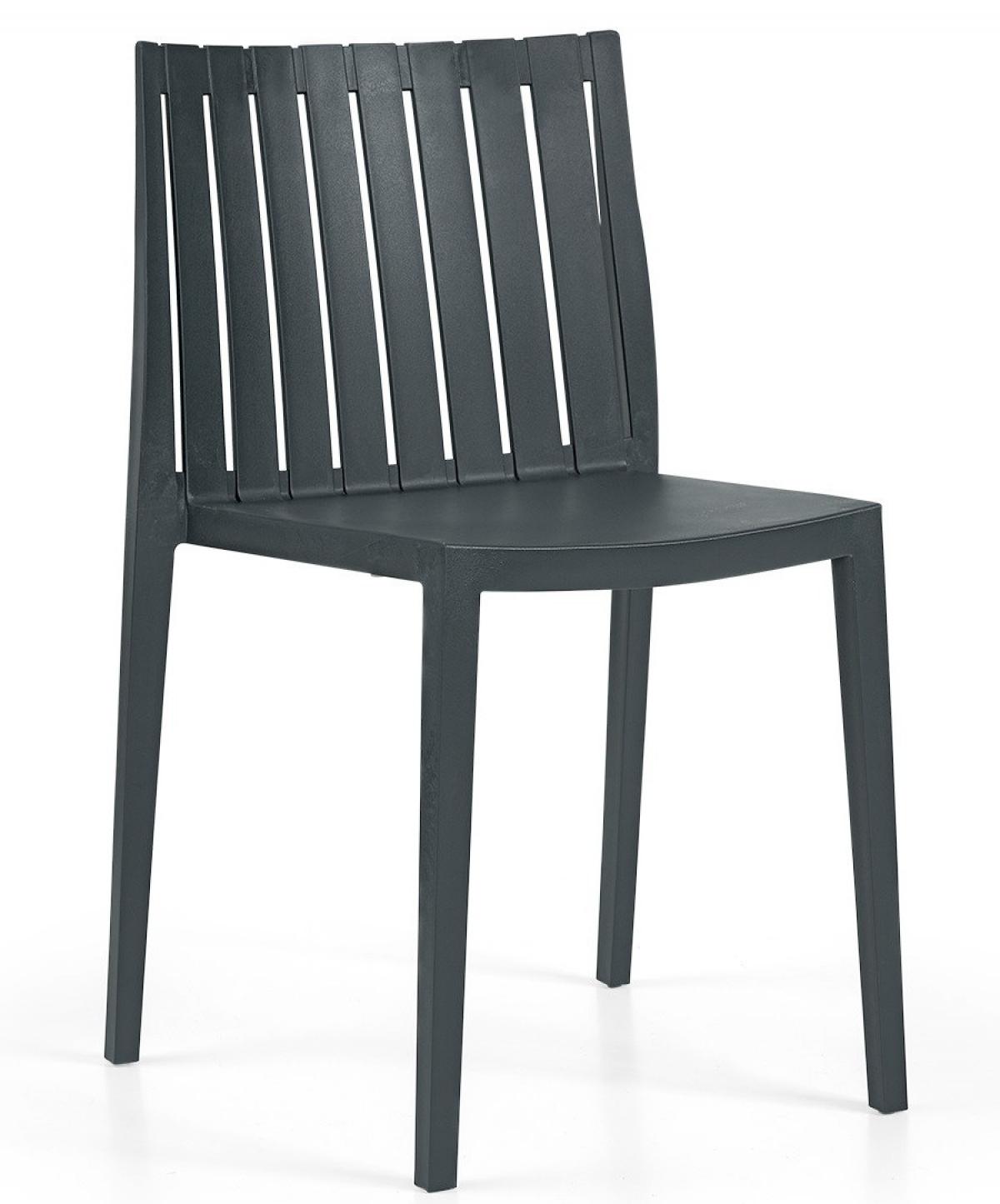 Silla CHOPIN, apilable,  polipropileno antracita