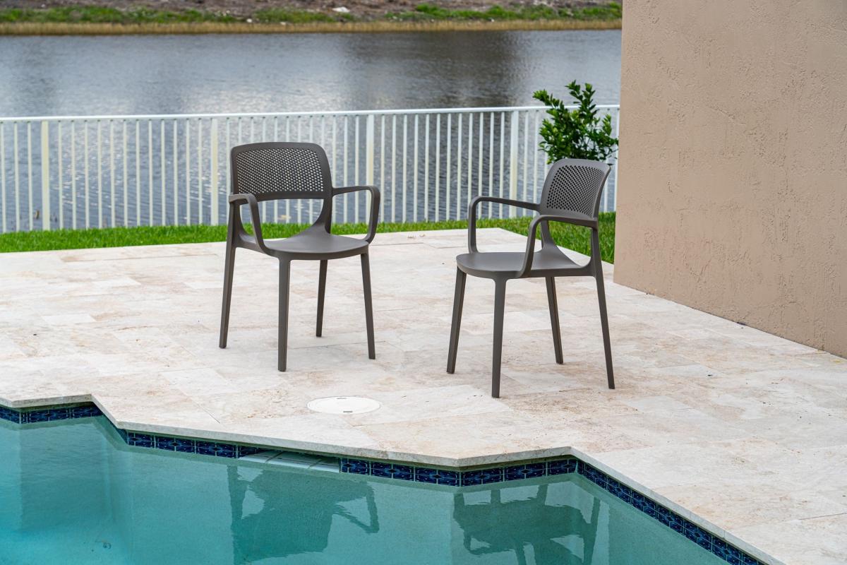 Sillón VERDI, apilable, polipropileno antracita