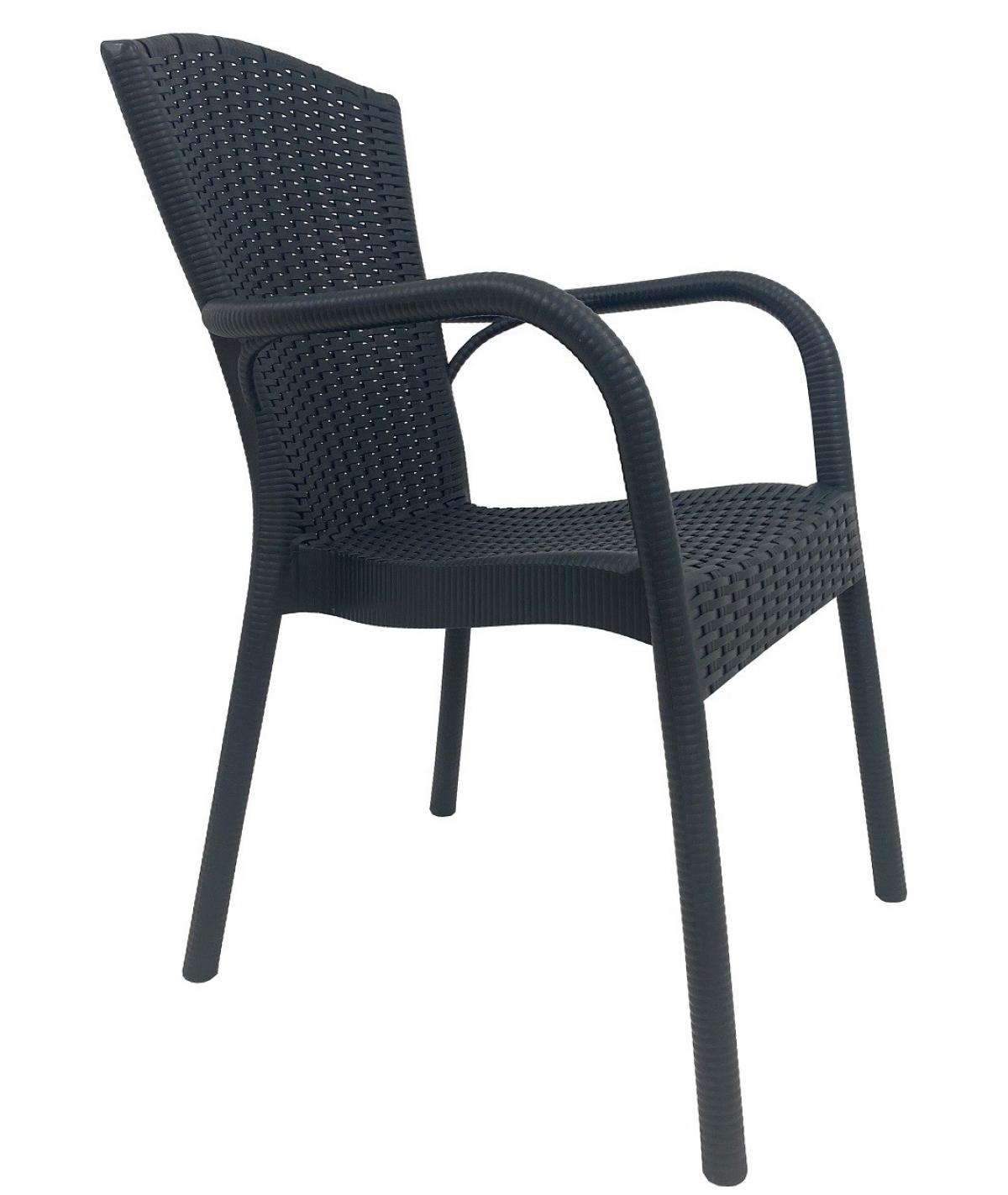 Sillón NESTOR, apilable, polipropileno antracita