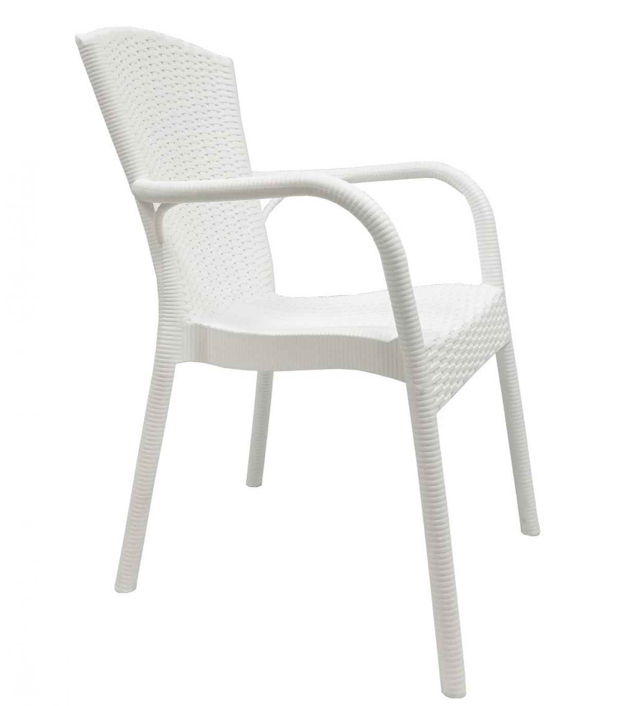 Sillón NESTOR, apilable, polipropileno blanco