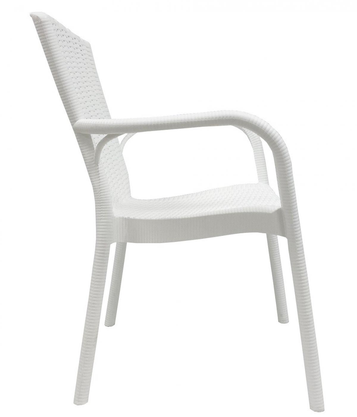 Sillón NESTOR, apilable, polipropileno blanco
