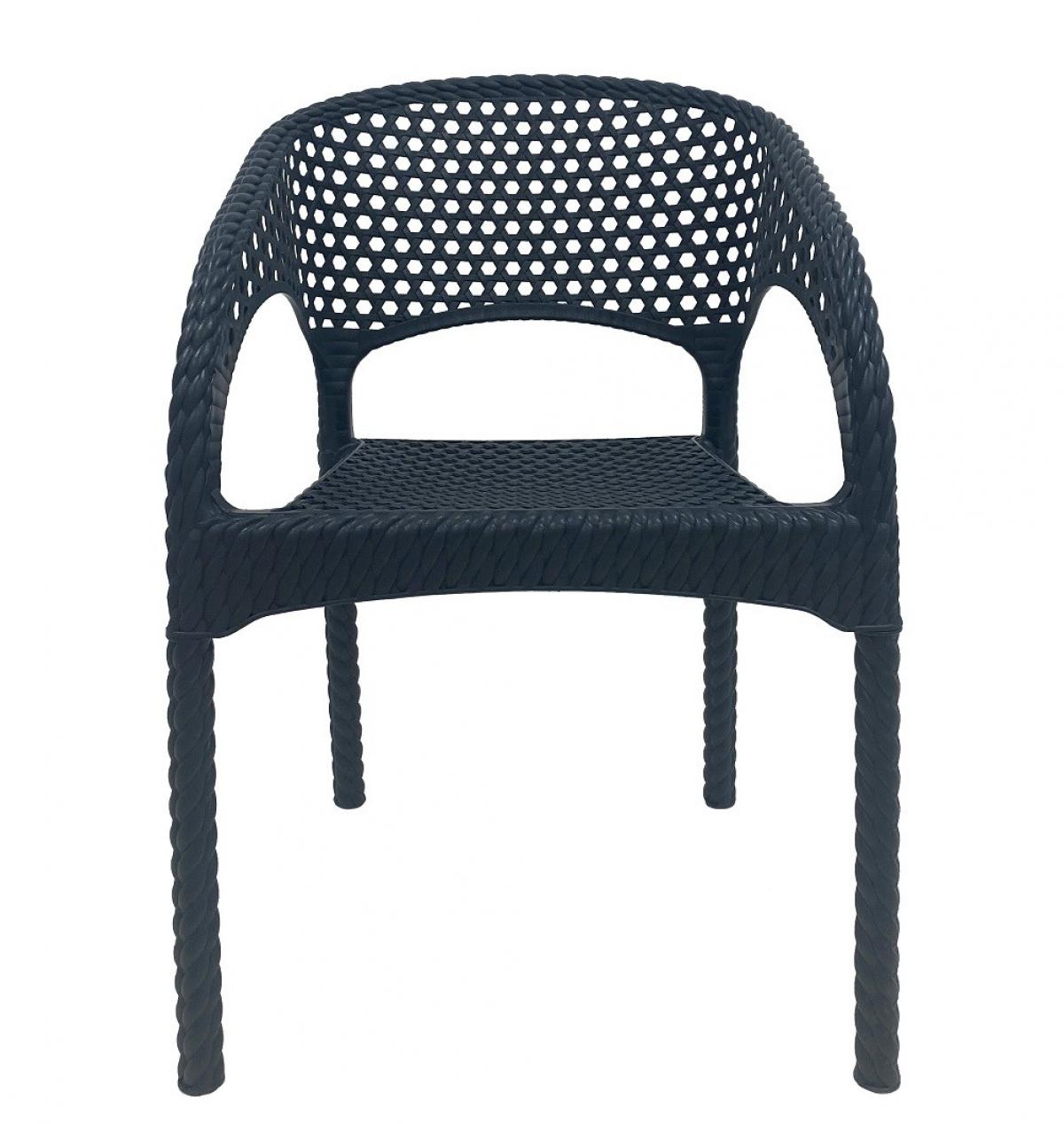 Sillón CALVIN, apilable, polipropileno antracita
