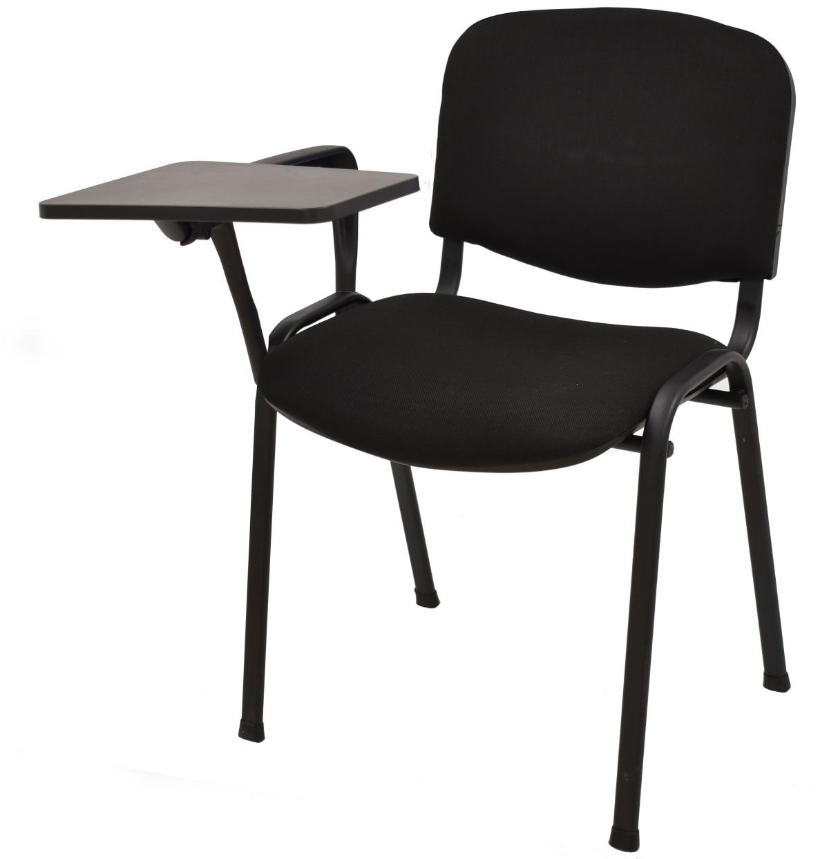 Silla NIZA NEW AM, brazo pala a derecha, chasis negro, tejido negro