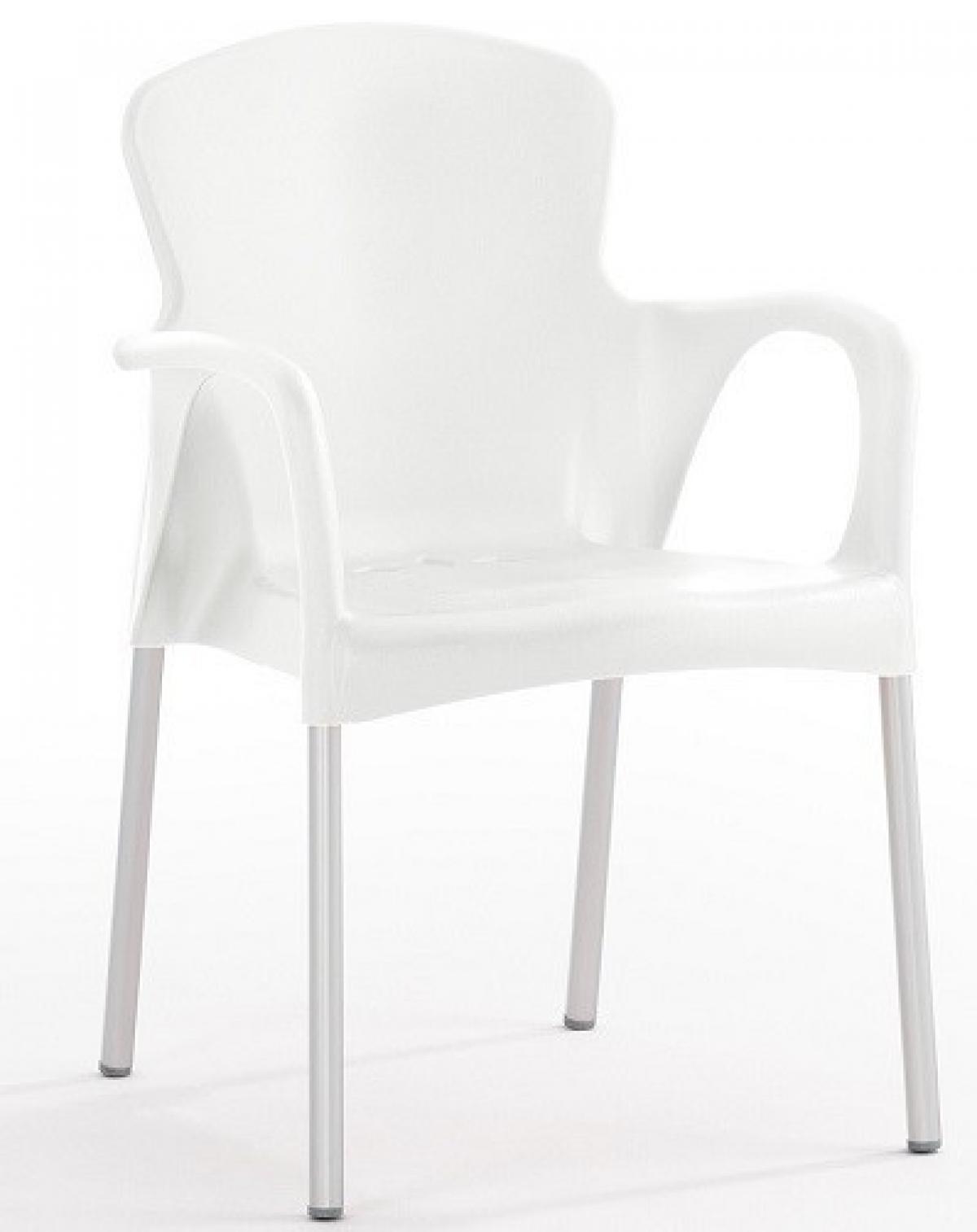 Sillón SENA, apilable, polipropileno blanco