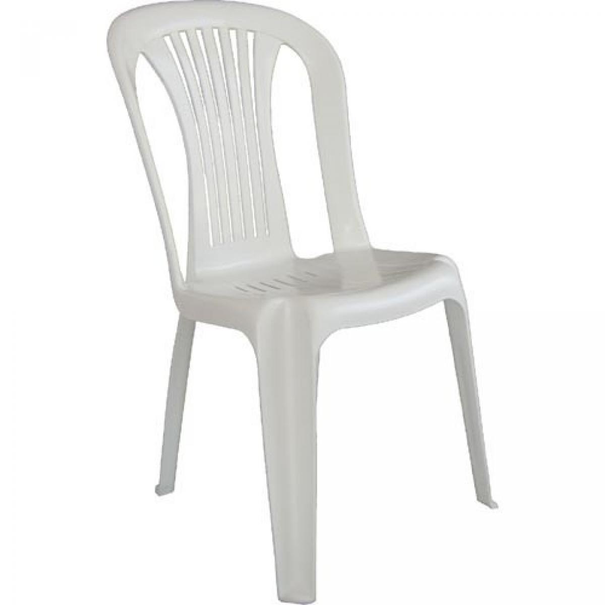 Silla LAGO, monoblock, apilable, blanco