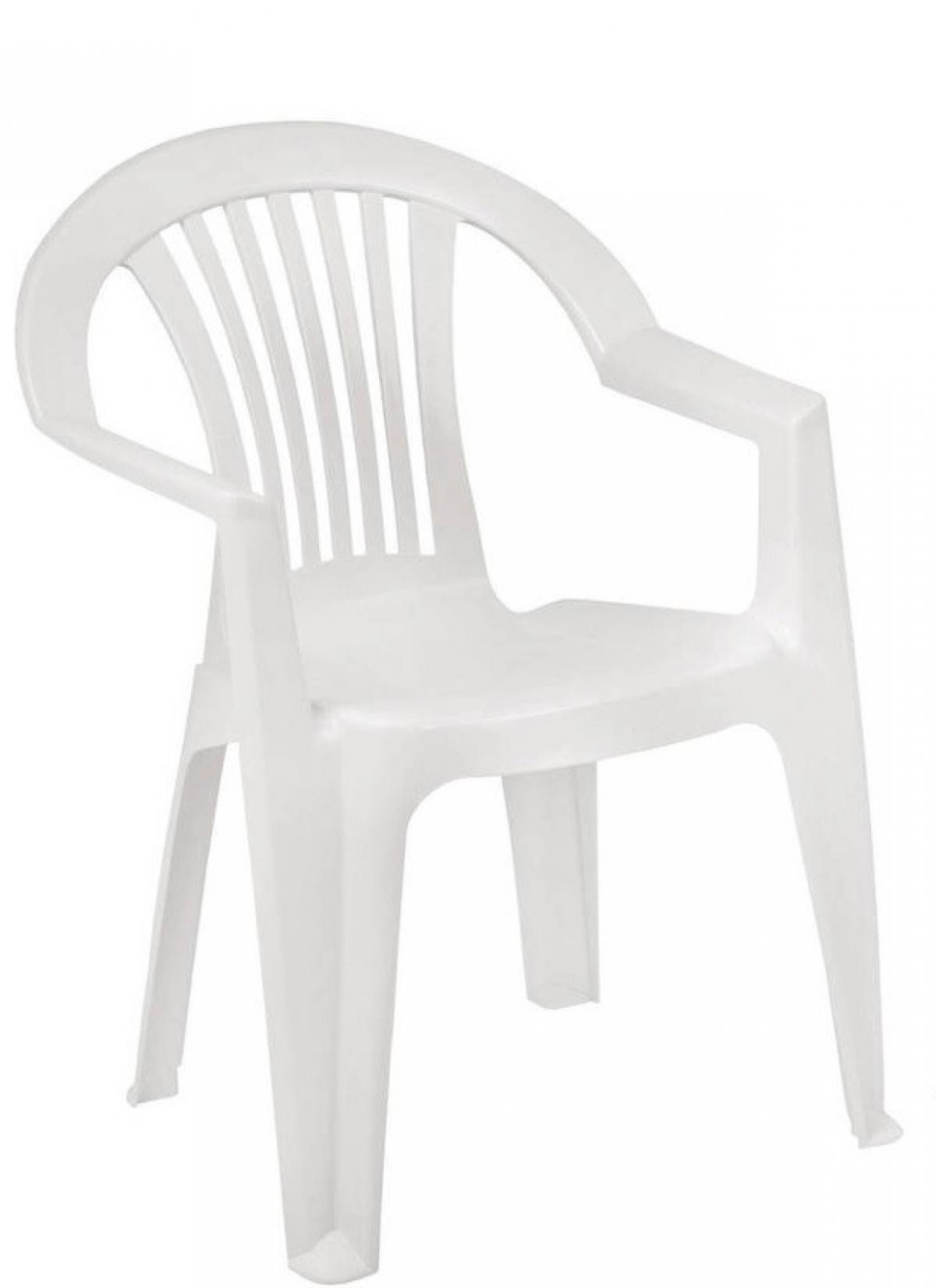 Sillón LAGO, monoblock, apilable, blanco