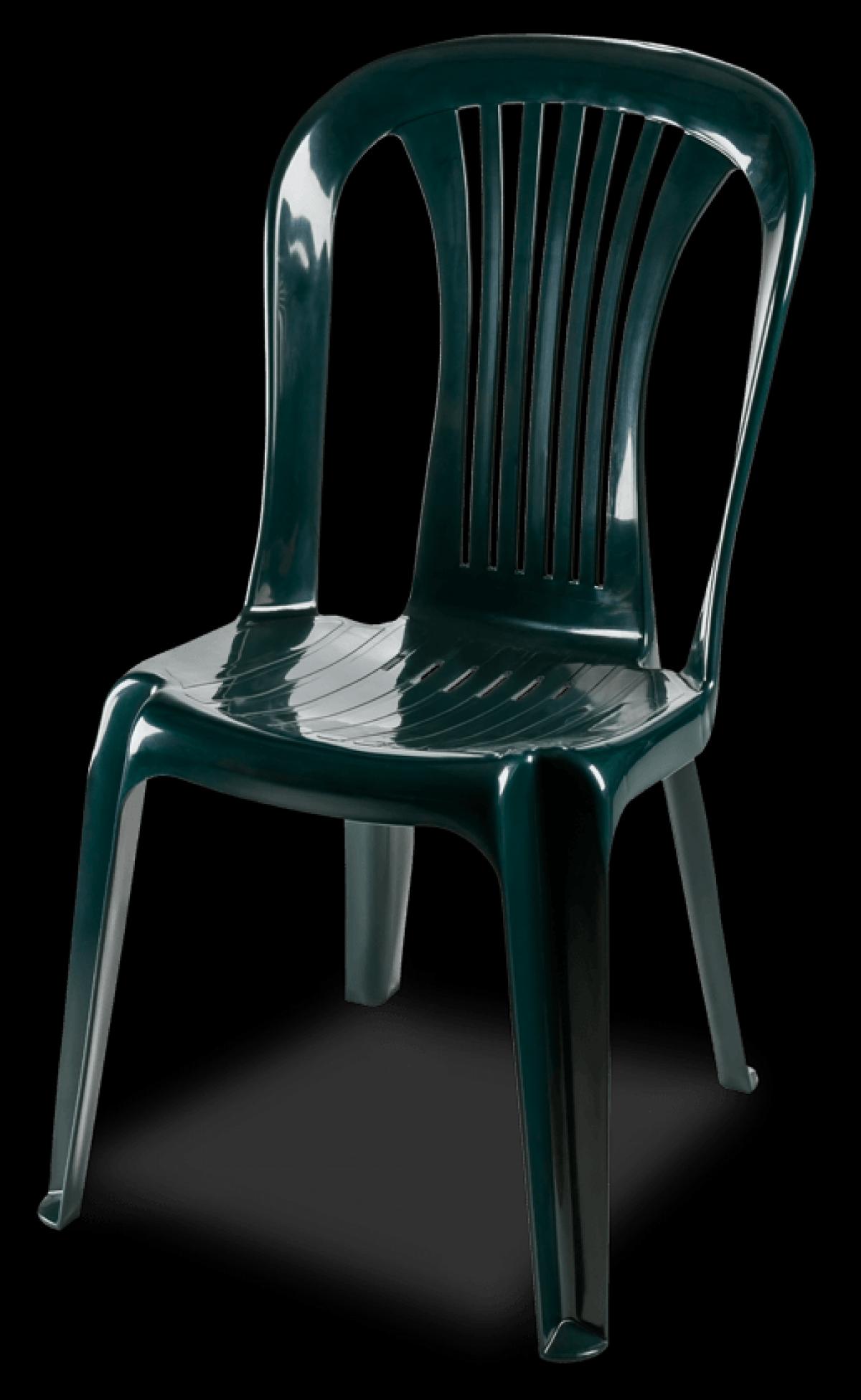 Silla LAGO, monoblock, apilable, verde