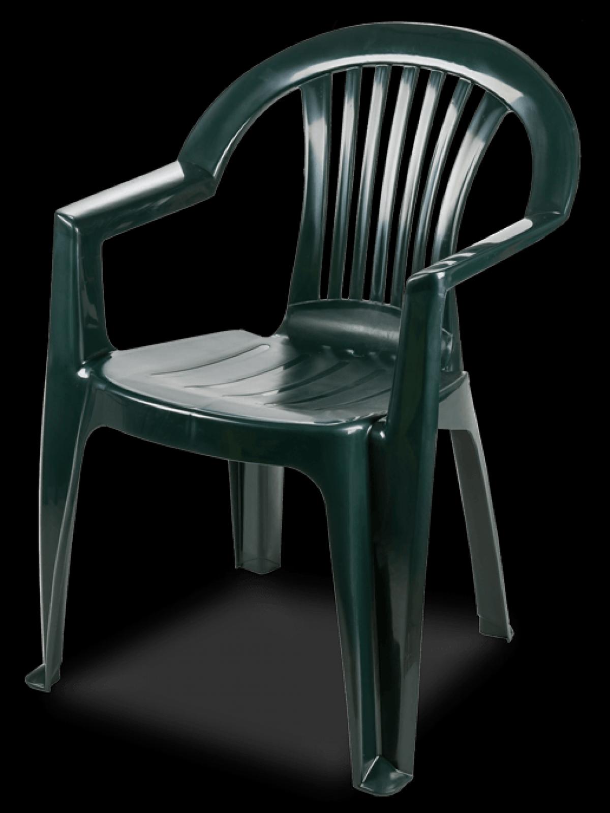 Sillón LAGO, monoblock, apilable, verde