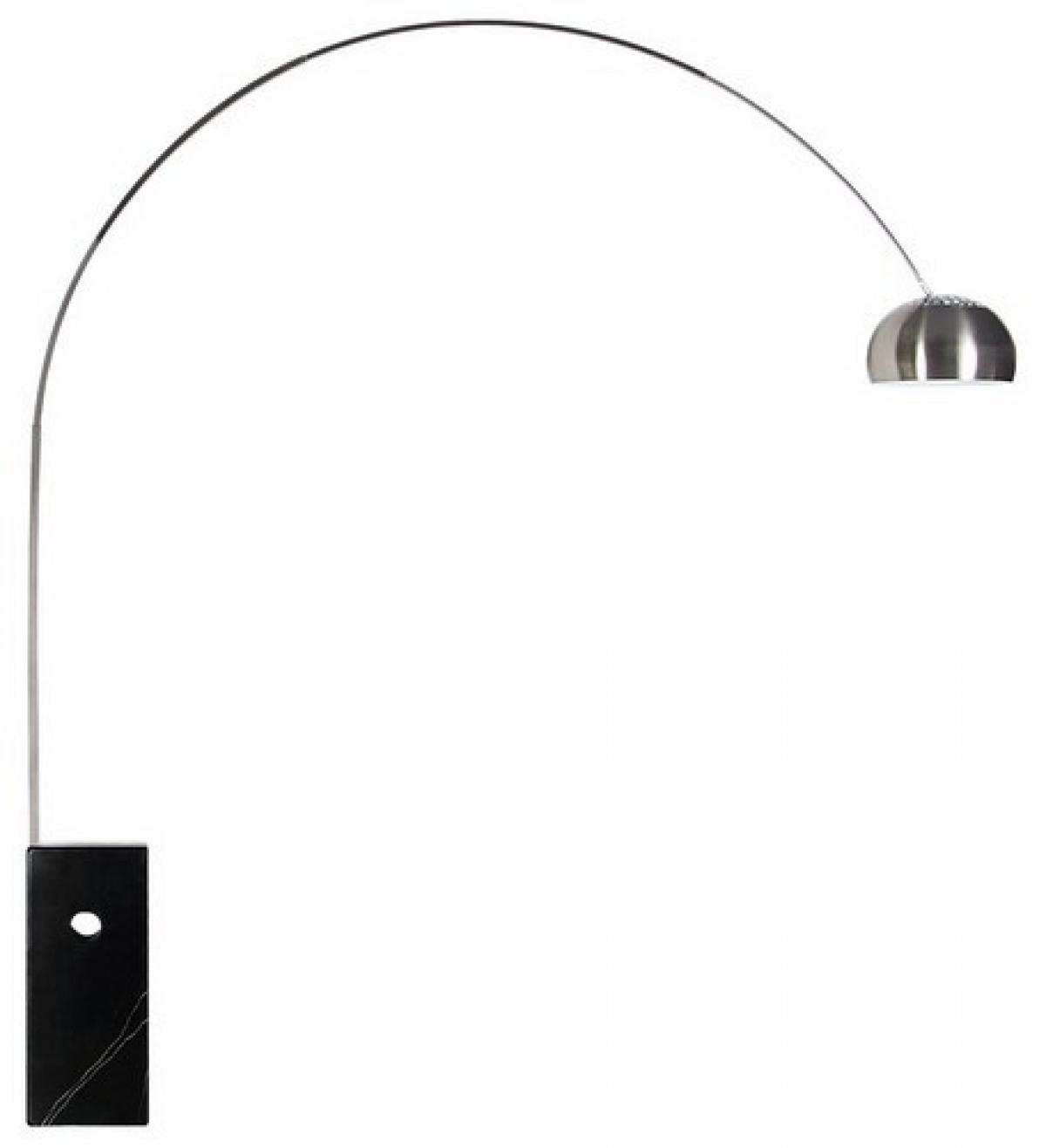 Lámpara NEW ARC BIG, pie salón, base de mármol negra