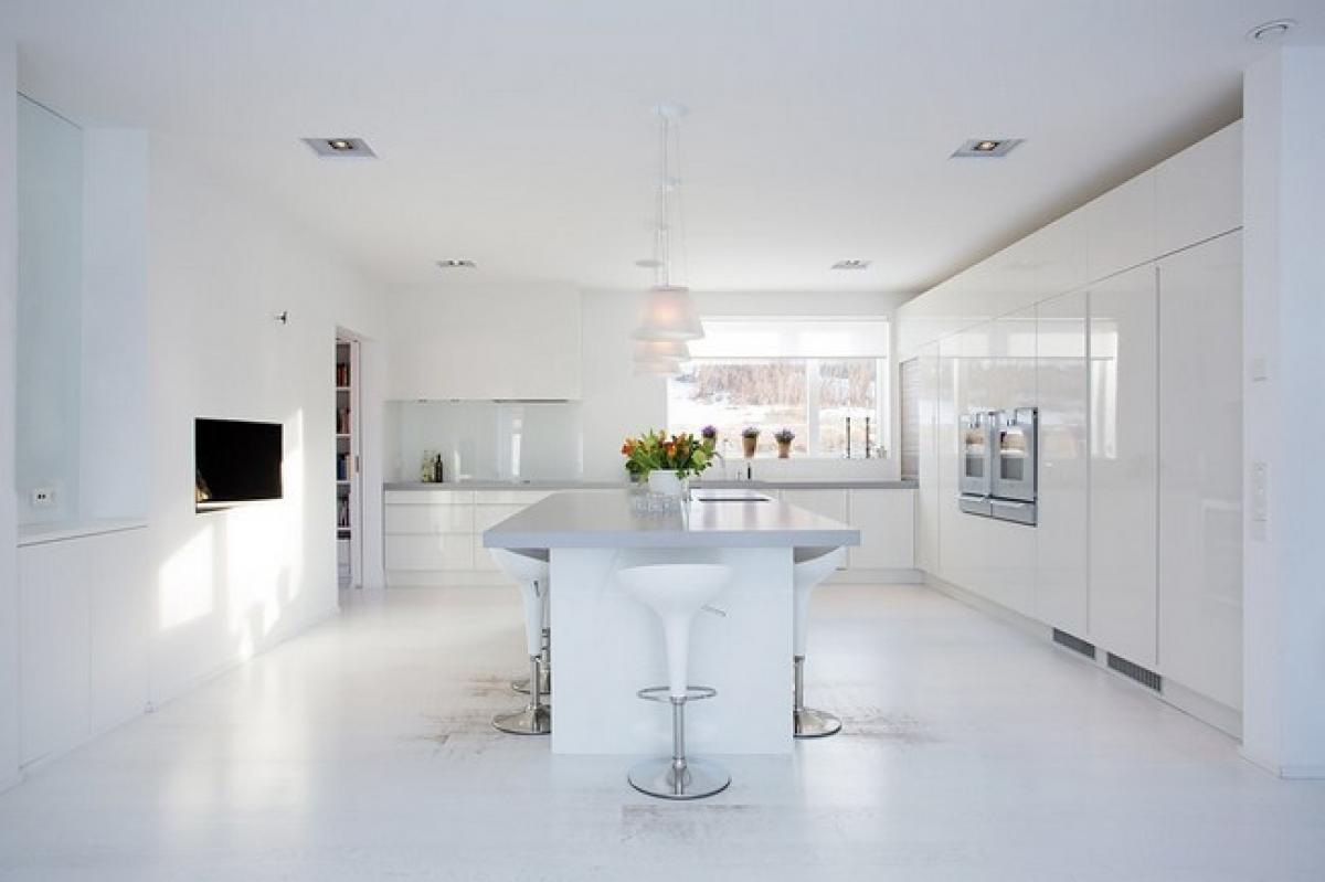 Taburete AUSTIN ( M ), cromado, abs blanco