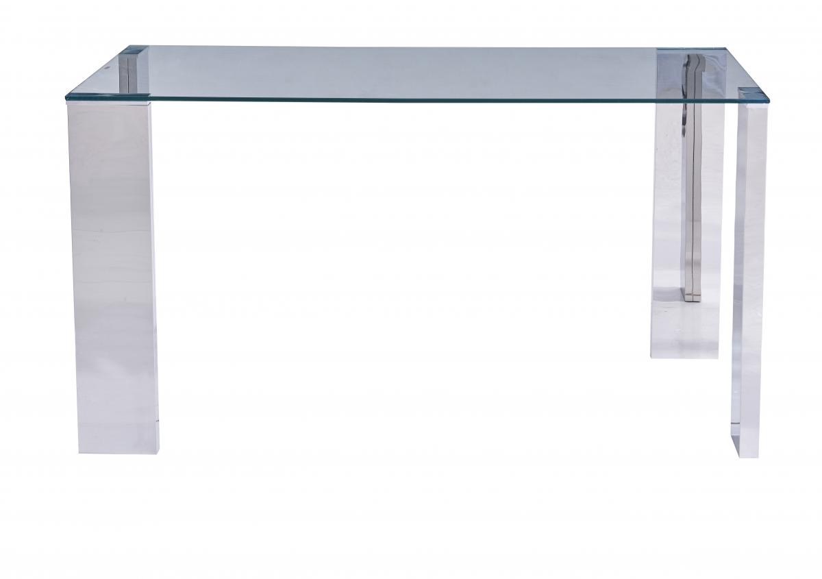 Mesa BETSY, acero inoxidable, cristal templado, 160x90 cms