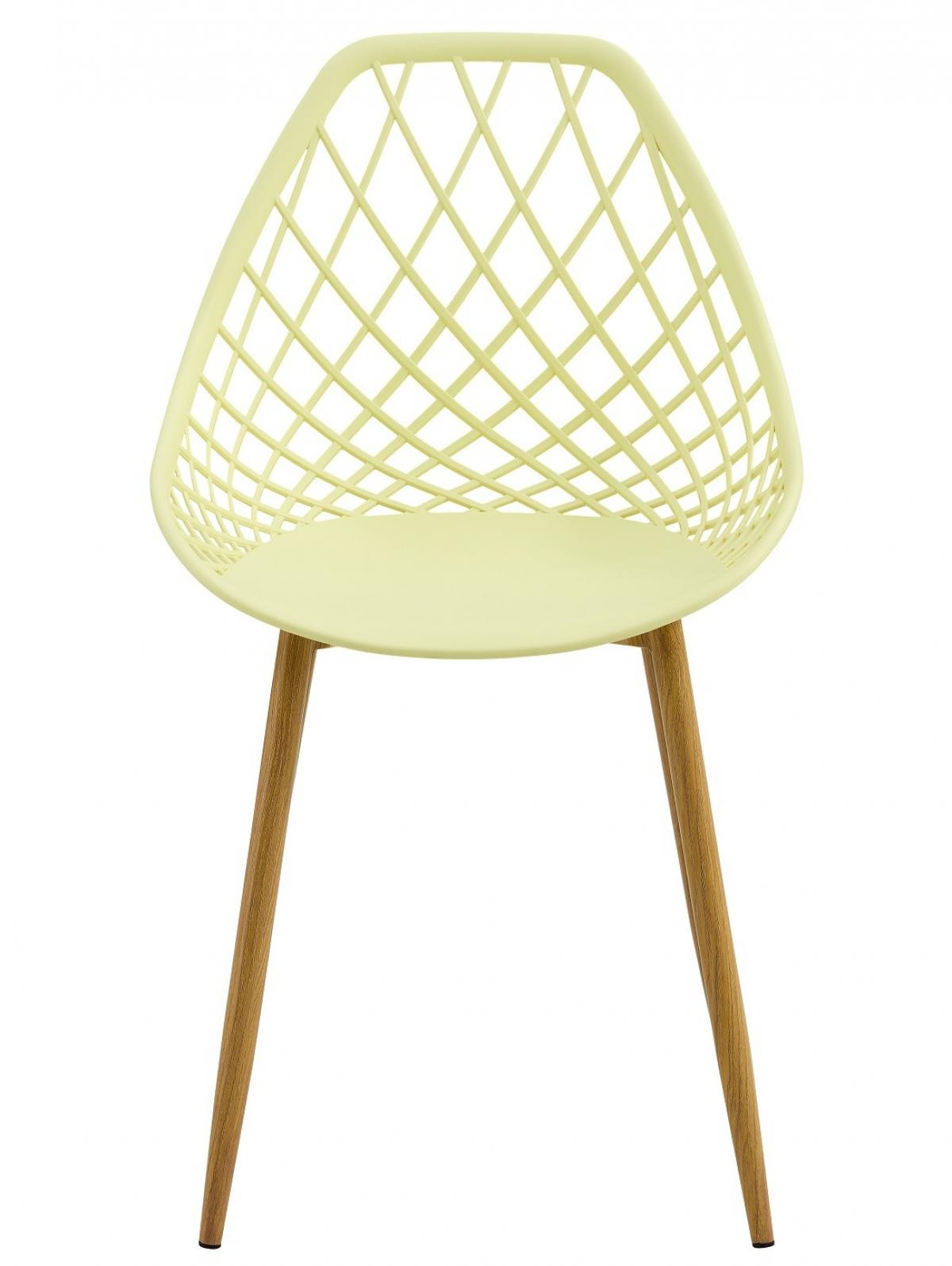 Silla STRAUSS, metal, polipropileno amarillo pastel