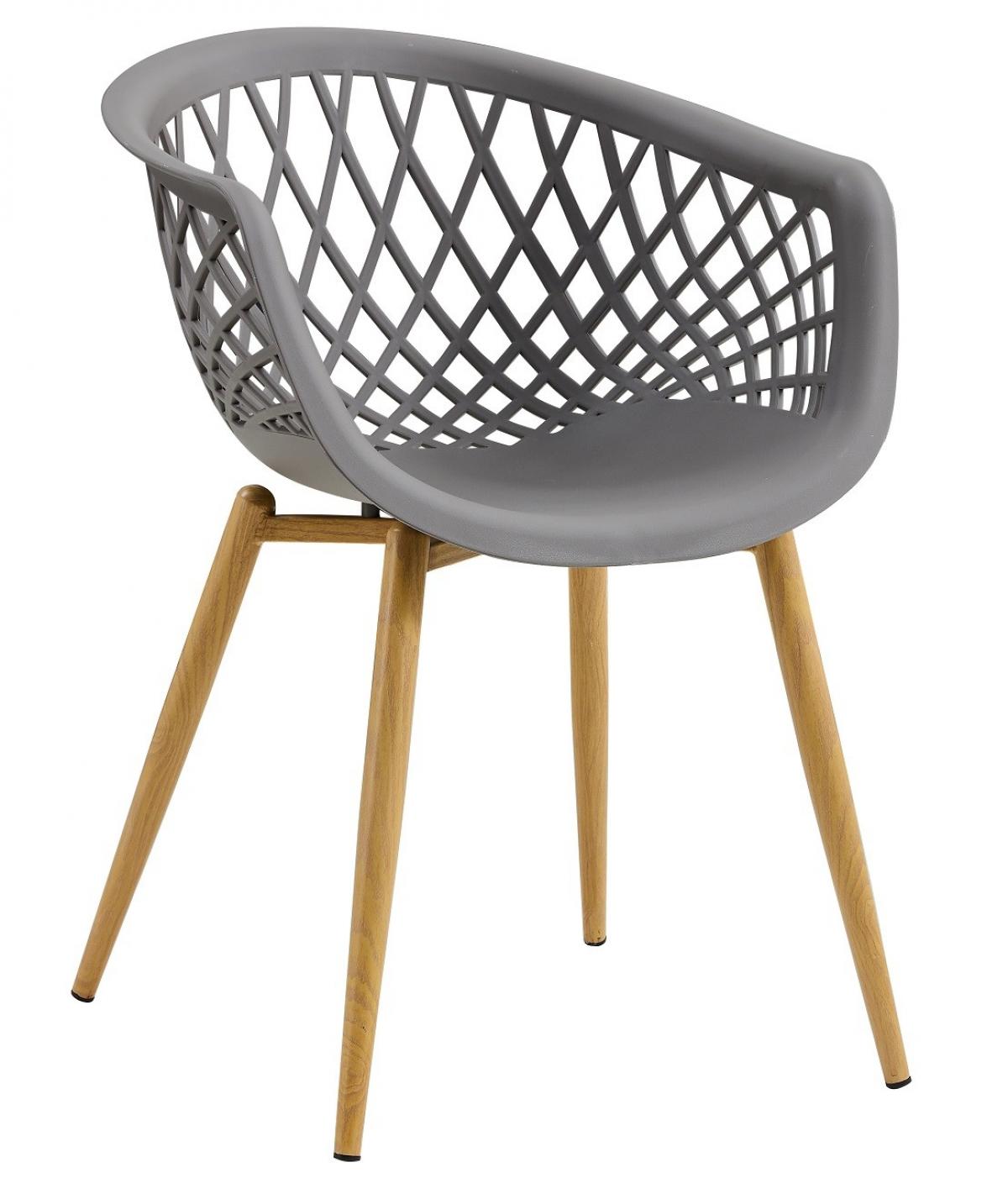 Sillón STRAUSS, metal, polipropileno gris oscuro