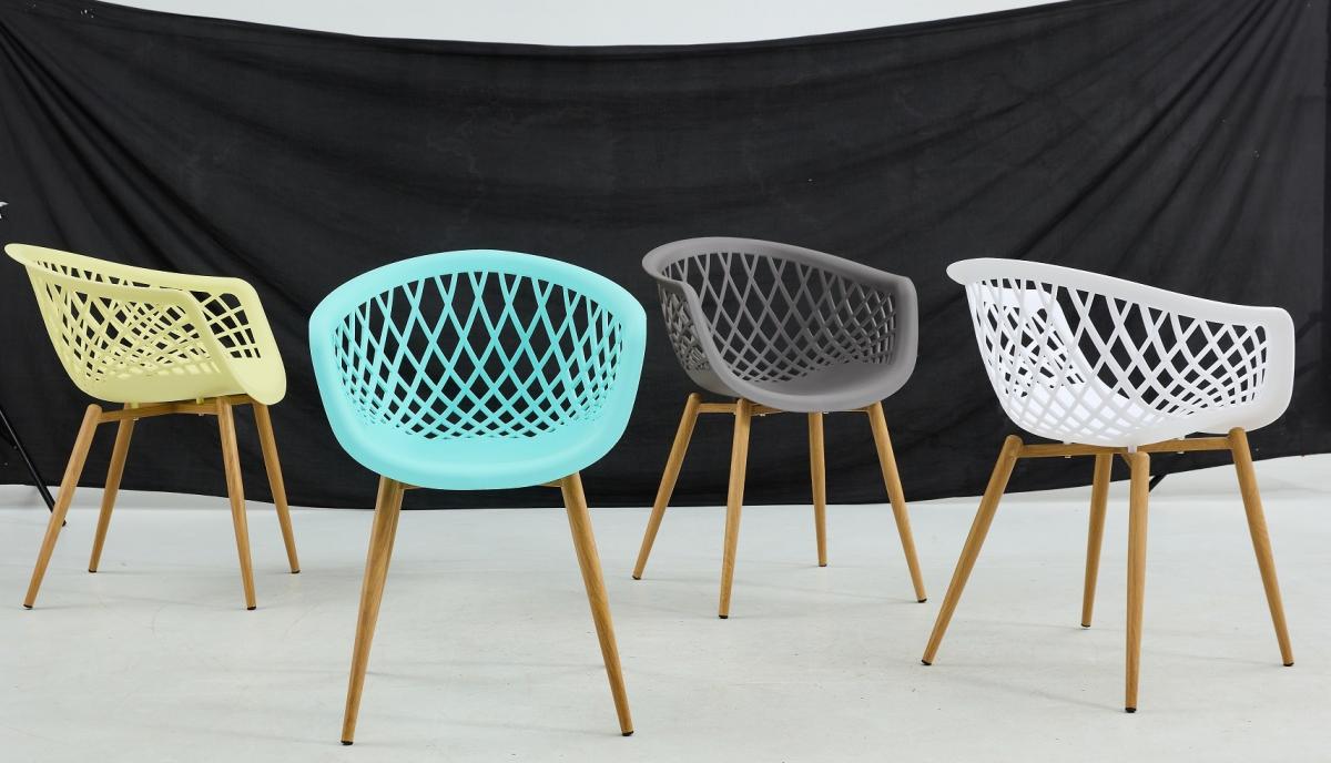Sillón STRAUSS, metal, polipropileno gris oscuro