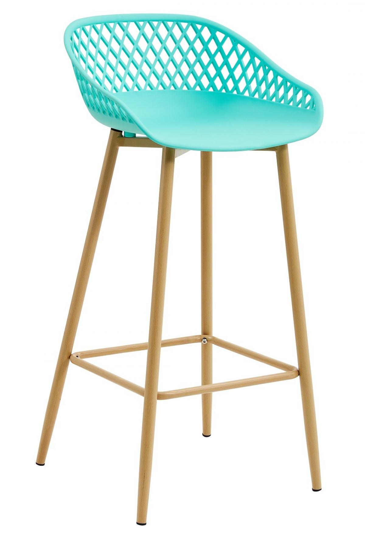 Taburete STRAUSS, metal, polipropileno verde pastel