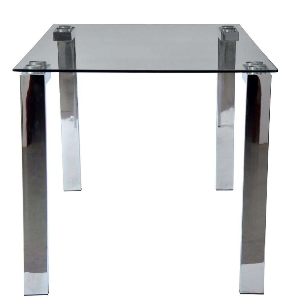 Mesa LAINEY 140 (M), cromada, cristal, 140x80 cms
