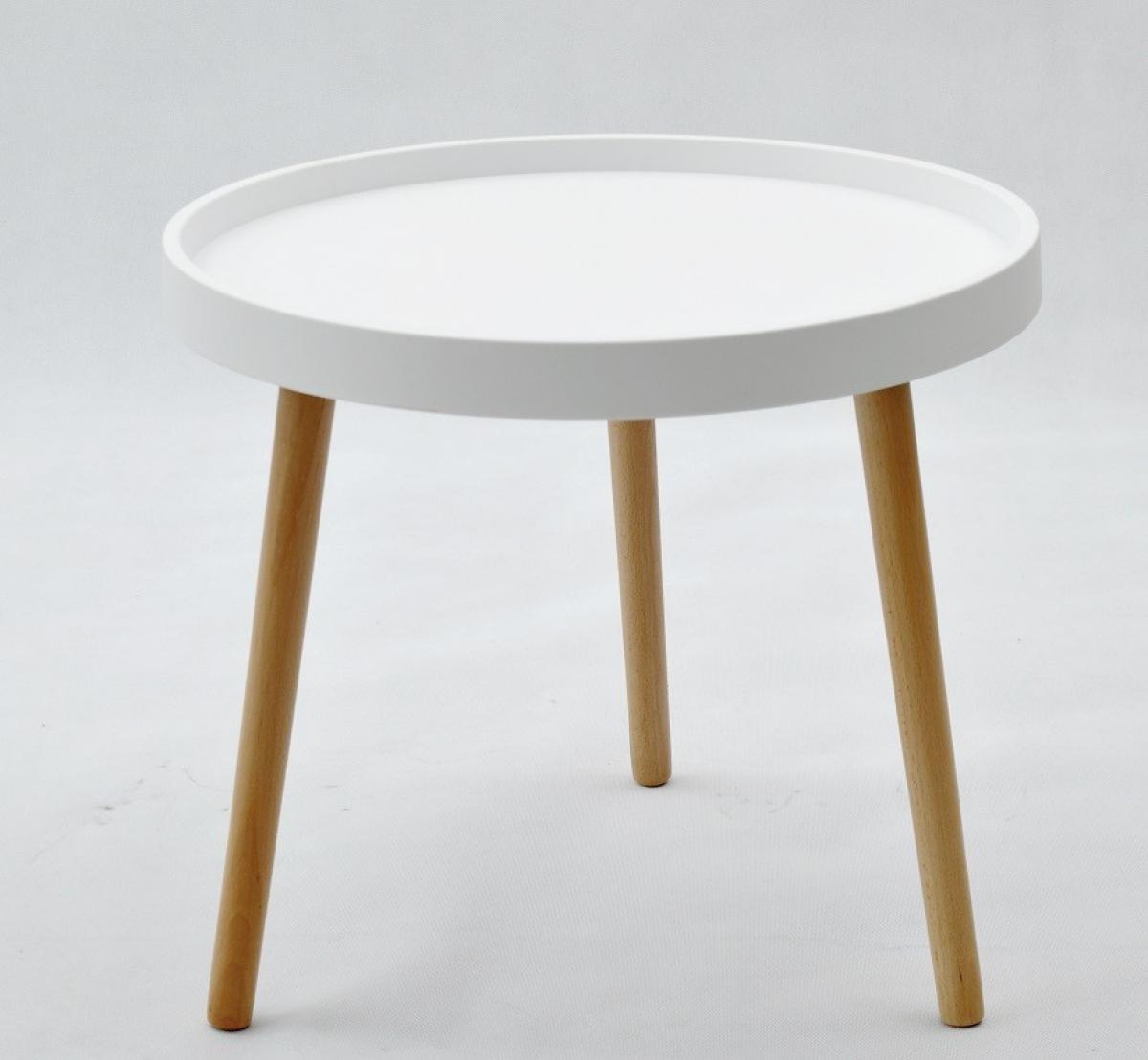 Mesa ANNIA ( M ), baja, madera, polipropileno blanco