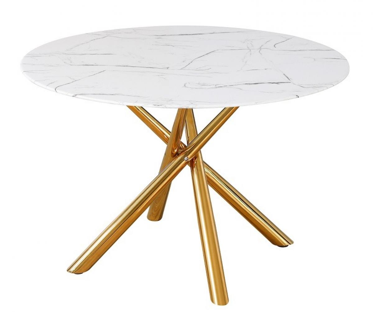 Mesa SAHARA, metal dorado, tapa de cristal templado, 120 cms de diámetro