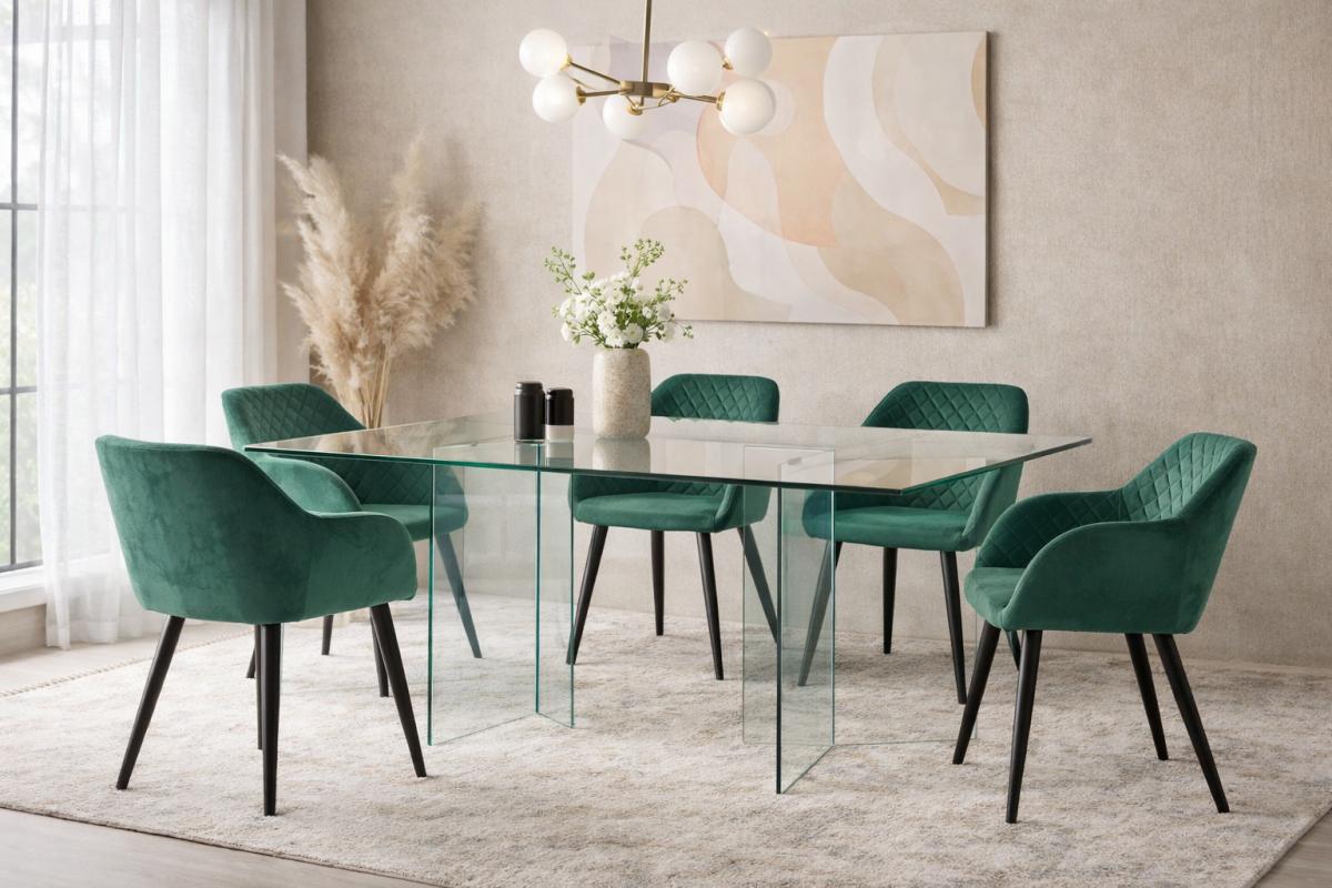 Mesa OTISH, cristal 180x90 cms