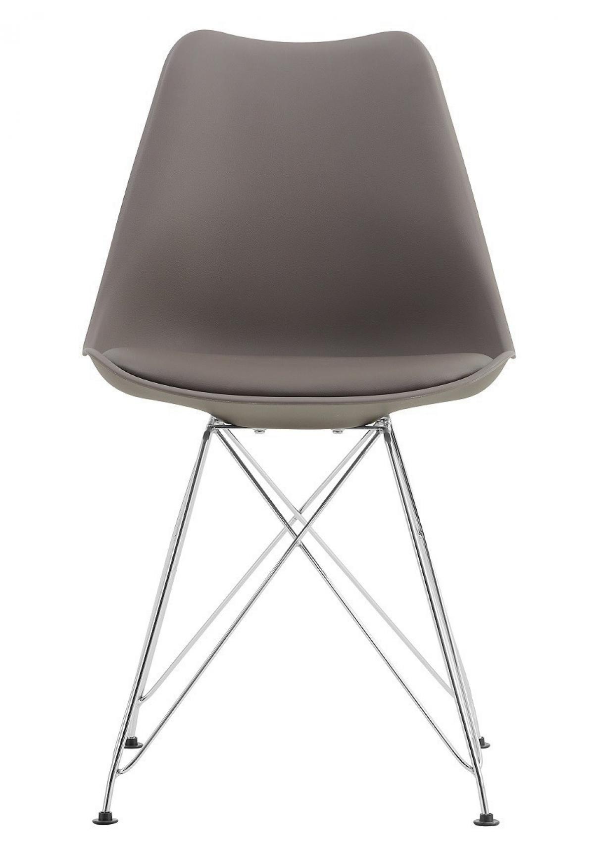 Silla BELLA (SU), cromada, carcasa y cojín gris oscuro