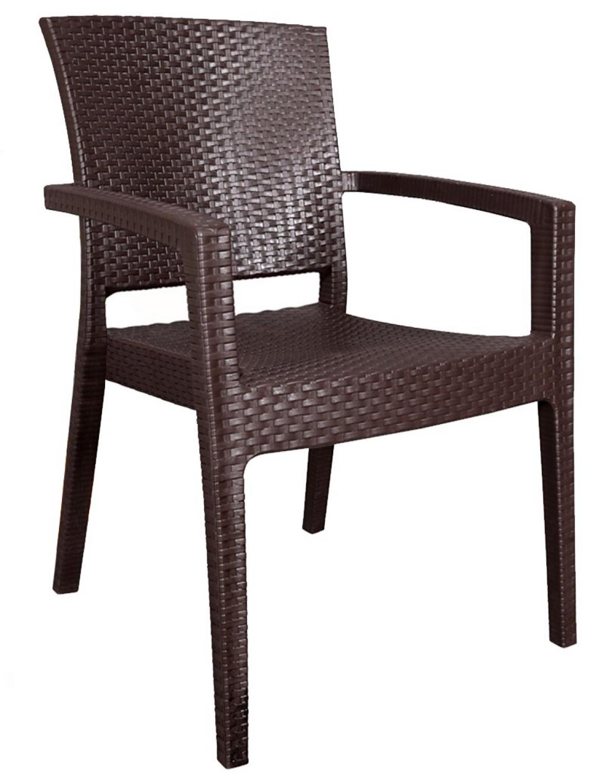 Sillón LIDO, apilable, polipropileno marrón chocolate