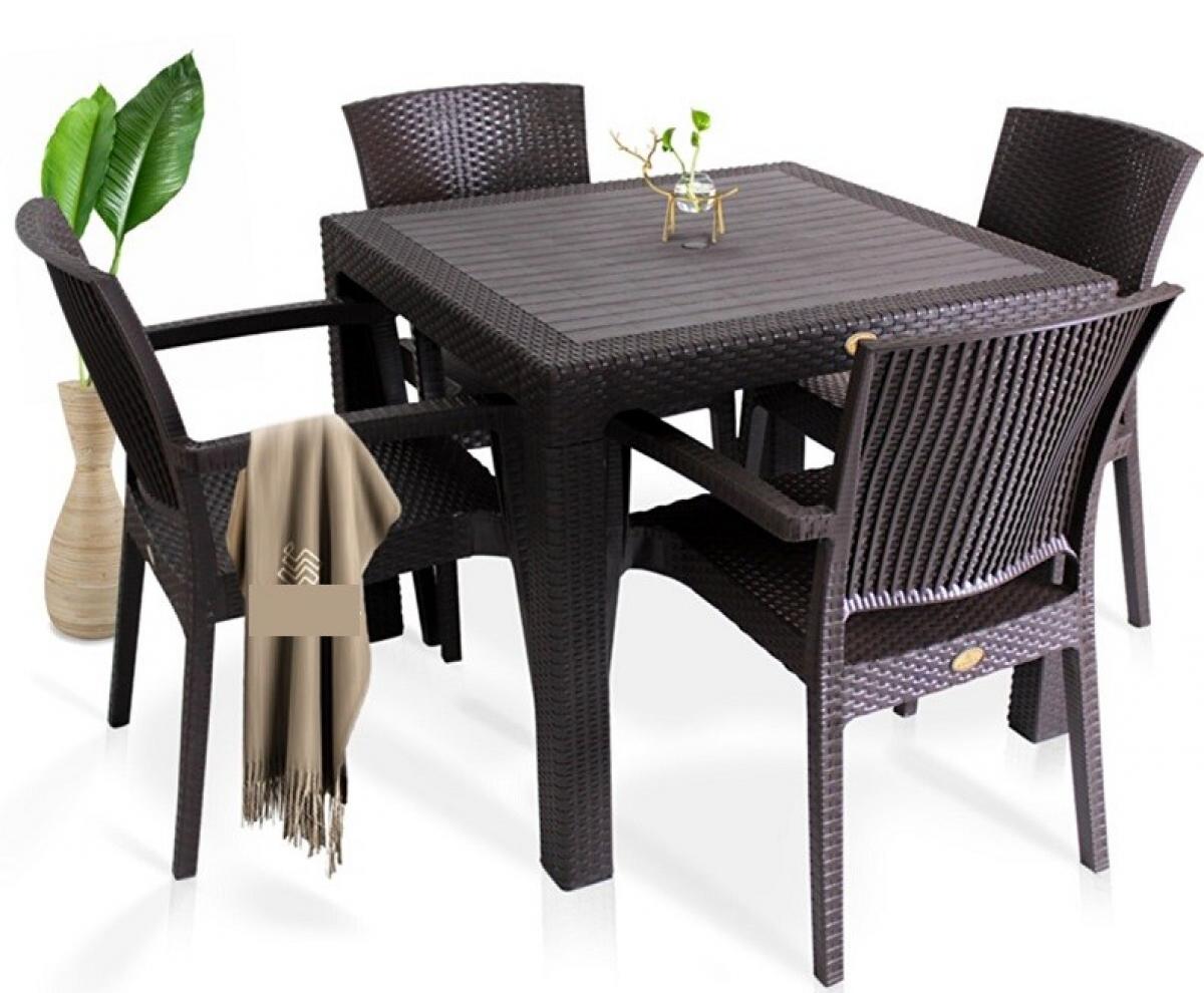 Sillón LIDO, apilable, polipropileno marrón chocolate