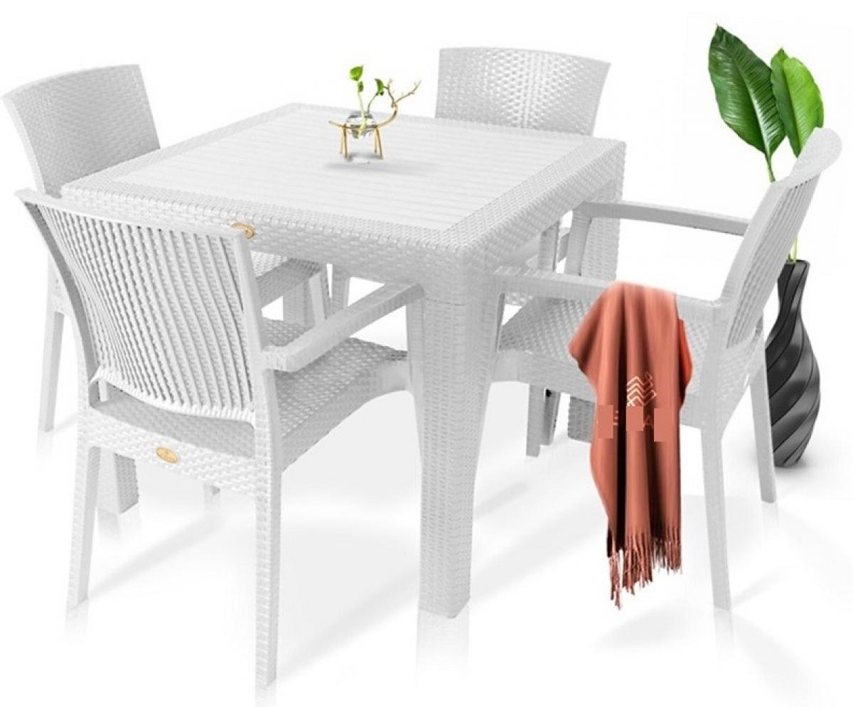 Mesa MIJAS, polipropileno blanco, 90 x 90 cms