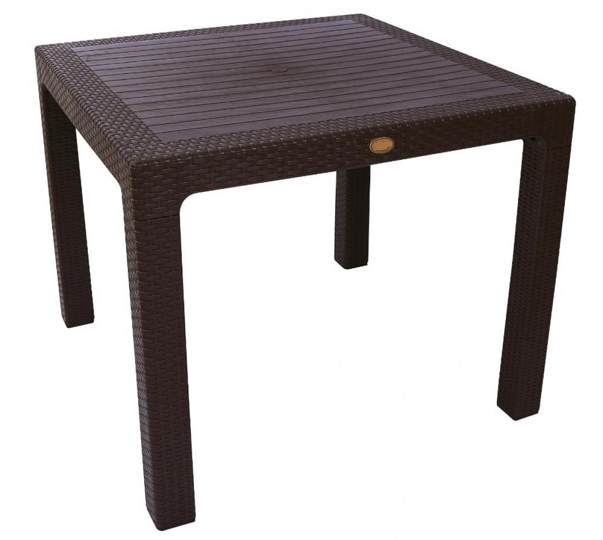 Mesa MIJAS, polipropileno marrón chocolate, 90 x 90 cms