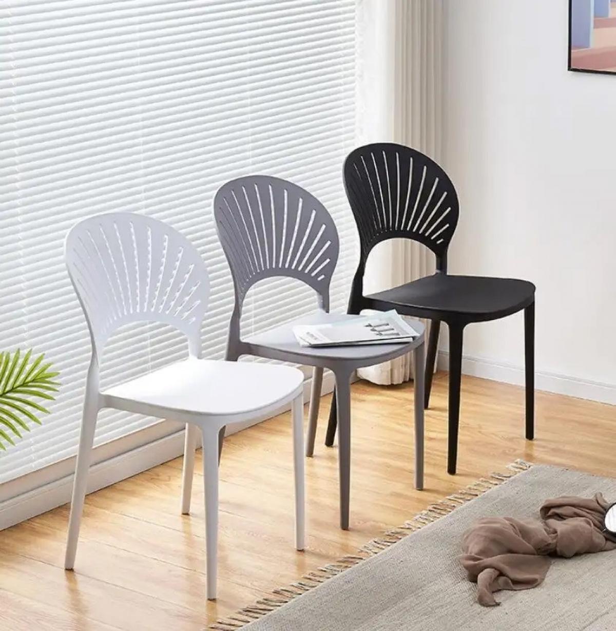Silla ABANICO, apilable, polipropileno blanco