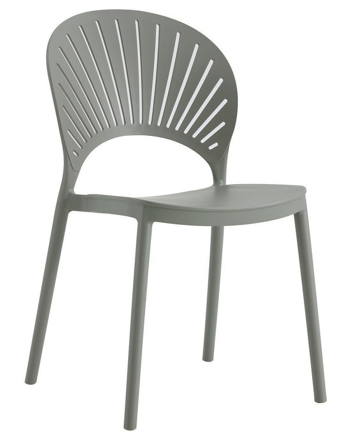 Silla ABANICO, apilable, polipropileno gris
