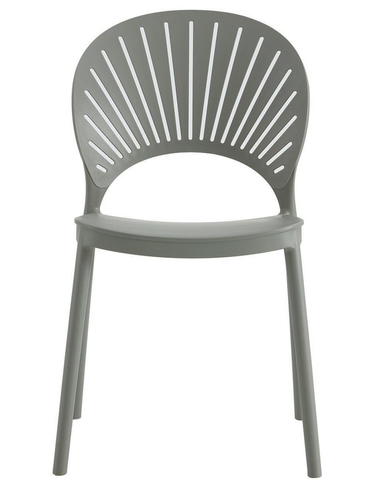 Silla ABANICO, apilable, polipropileno gris