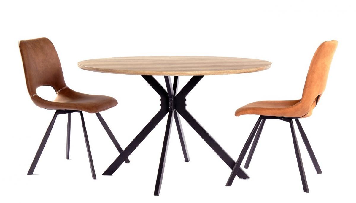Mesa MINERVA NEW, metal, madera, 120 cms de diámetro