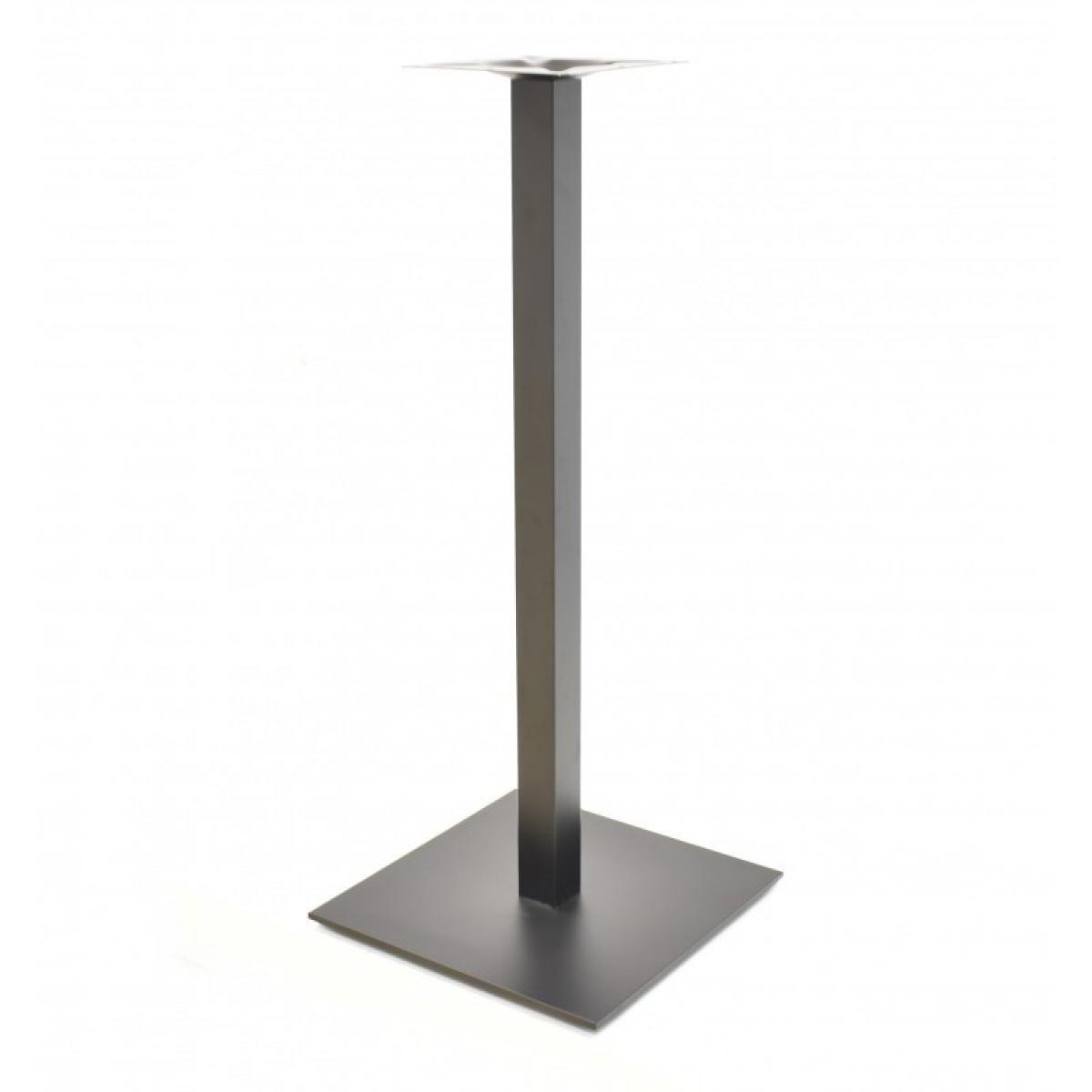 Base de mesa TROCADERO, alta, tubo cuadrado, negra, base de acero de 8 mm 45x45 cms, altura 110 cms