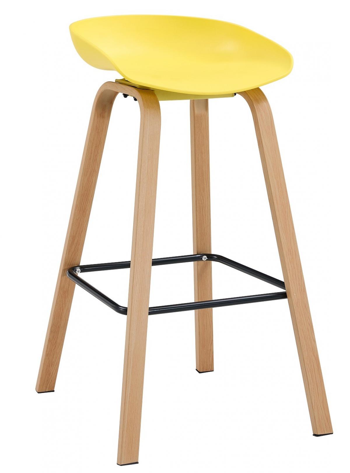 Taburete DANTE NEW (SU), metal, polipropileno amarillo