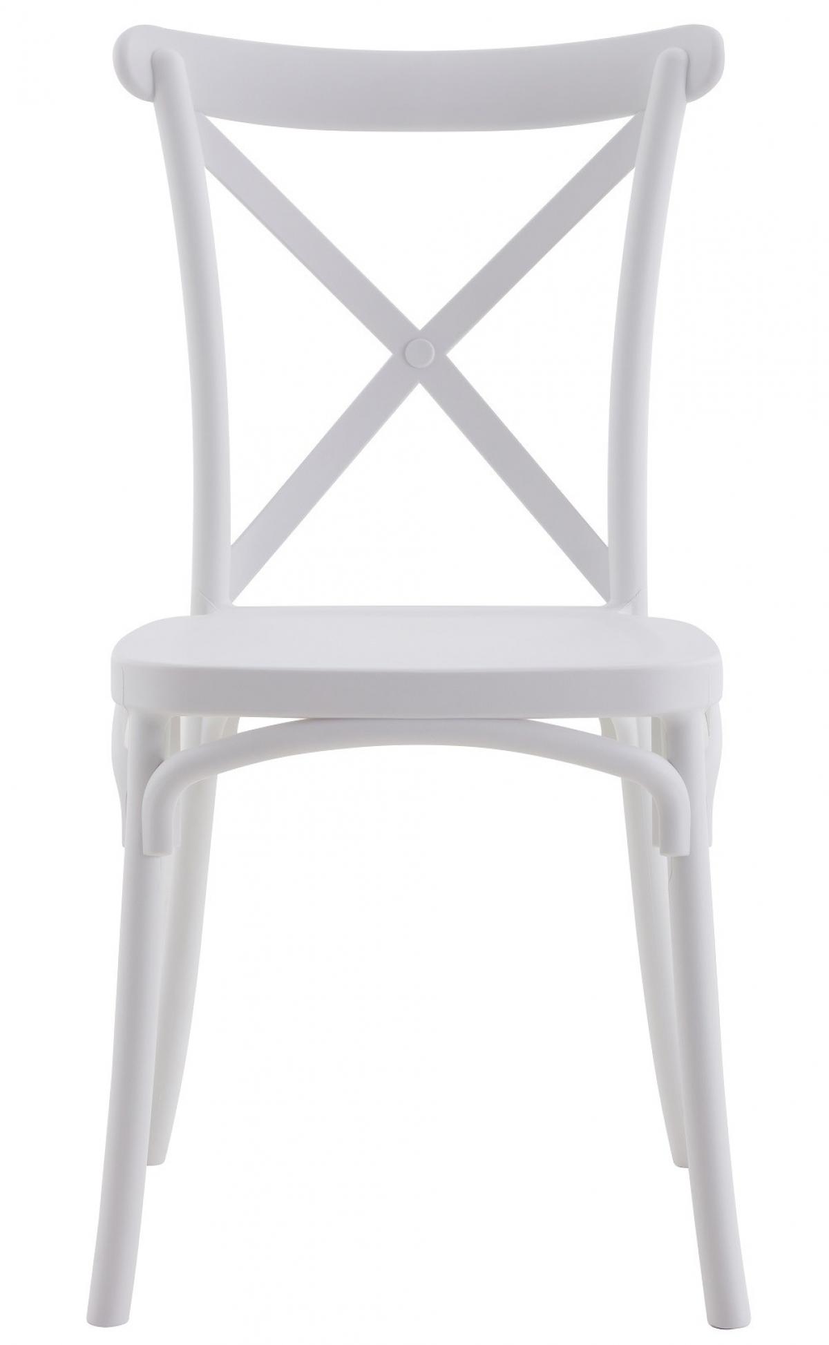 Silla CORFÚ, apilable, tratamiento anti UV, polipropileno blanco