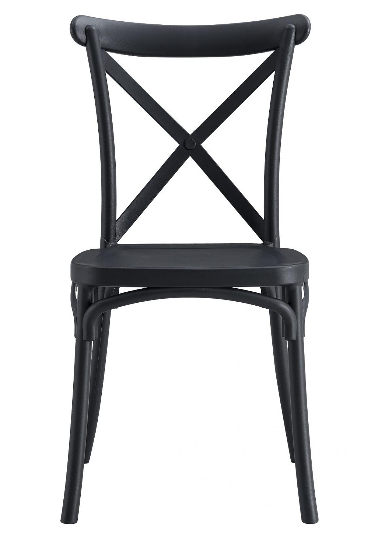 Silla CORFÚ, apilable, tratamiento anti UV, polipropileno antracita