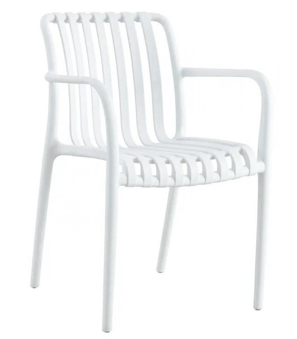 Sillón SALER, apilable, polipropileno blanco