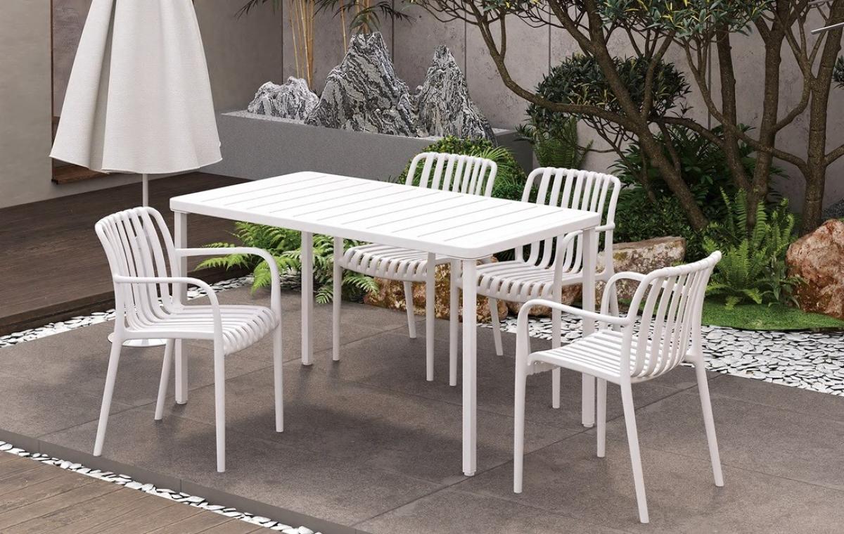 Sillón SALER, apilable, polipropileno blanco