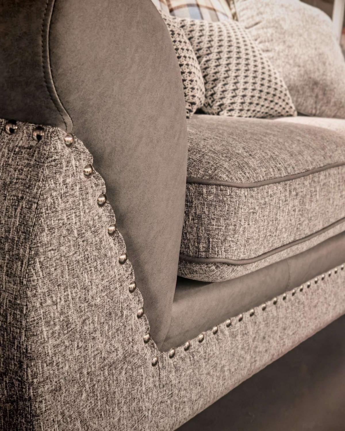 Sofá CAMBRIDGE, 2 plazas, tejido combinado gris con gris claro