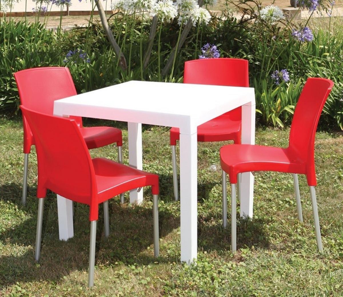 Mesa DITA, polipropileno blanco, 80 x 80 cms