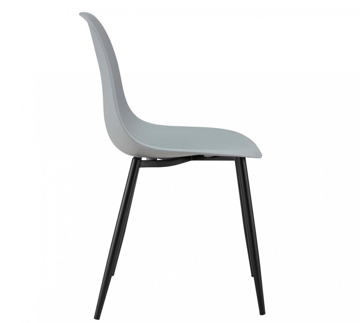 Silla CLUNY, metal negro, polipropileno gris